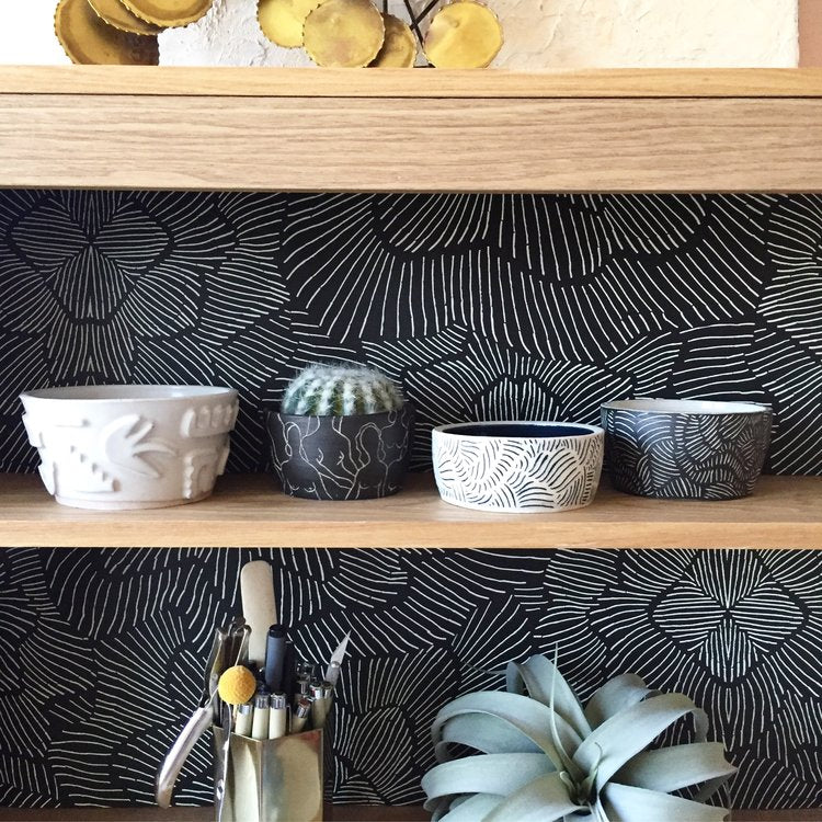 Pinstripe Floral Wallpaper