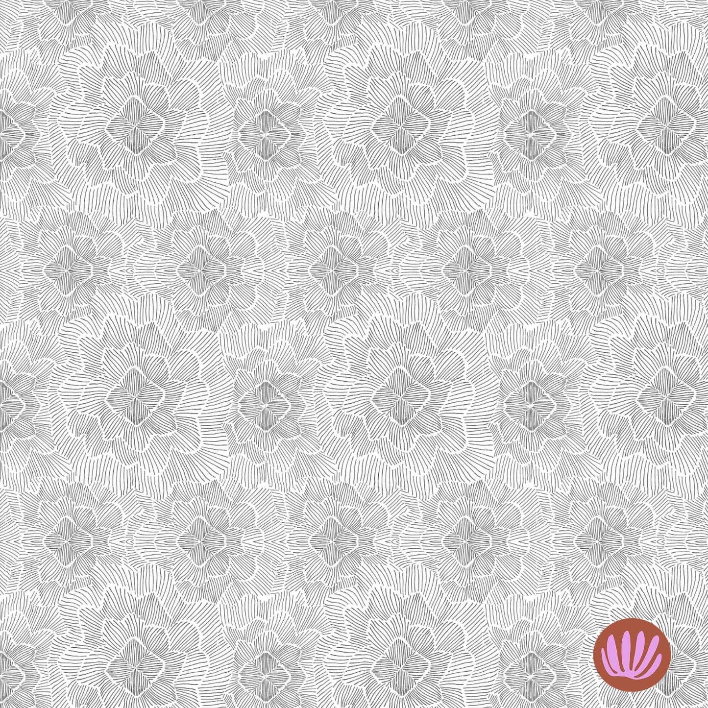 Pinstripe Floral Wallpaper SMALL SCALE