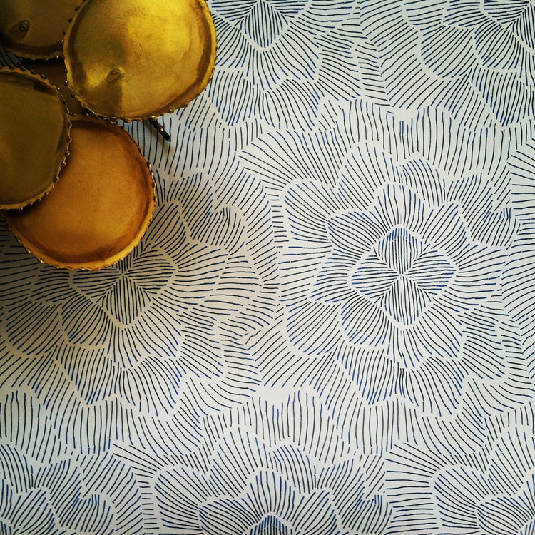 Pinstripe Floral Wallpaper SMALL SCALE