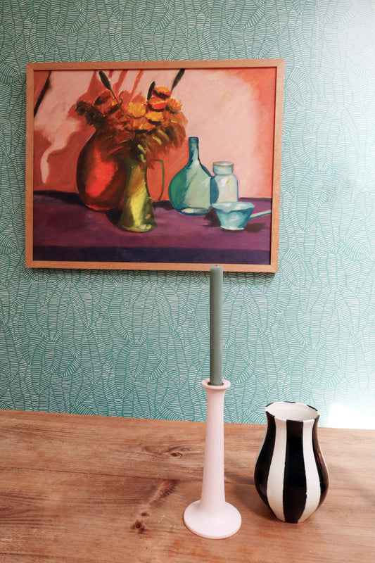 Pinstripe Botanical Wallpaper