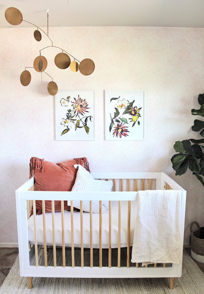 Pinstripe Floral Wallpaper